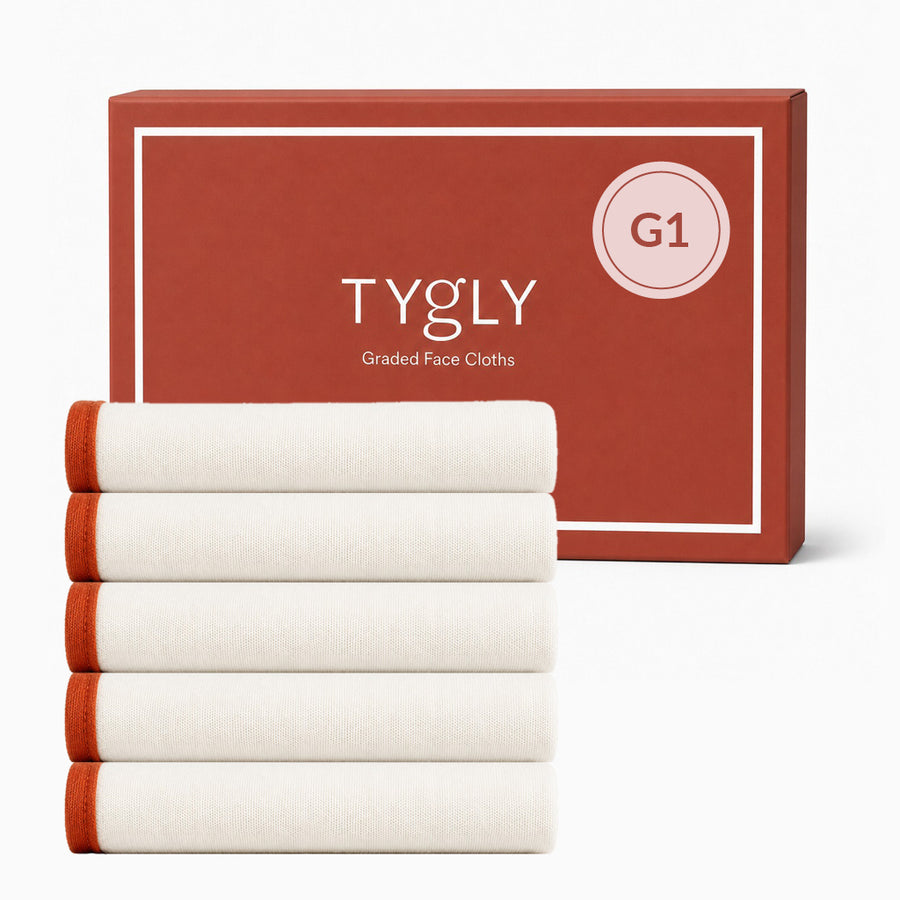 TYGLY G1 Super Soft Box with five bamboo cotton face cloths