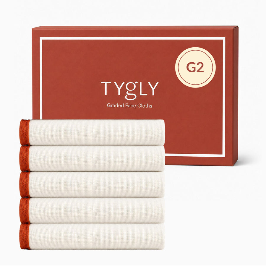 TYGLY G2 Gentle Box with five soft muslin face cloths